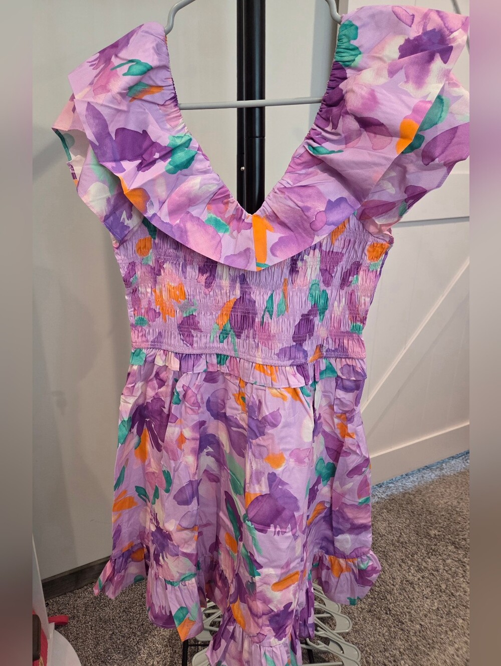 Lavender Floral Ruffle Dress - Picture 2 of 5